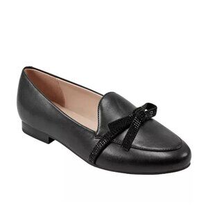 Bandolino Faux Leather Loafer Rhinestone Bow Womens Size 11 NWOB